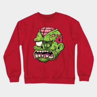 Wounded Zombie Head Crewneck Sweatshirt